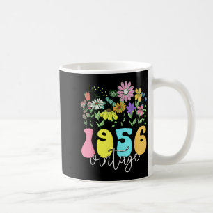 Floral 1956 vintage 70 years old bday 70th coffee mug