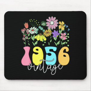 Floral 1956 vintage 70 years old bday 70th mouse pad