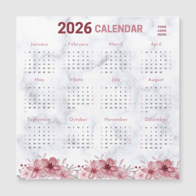 Floral 2026 Purple Flower Design with Custom Logo (Front)