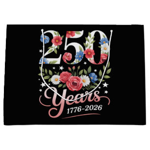 Floral 250th Anniversary 1776 2026 Large Gift Bag