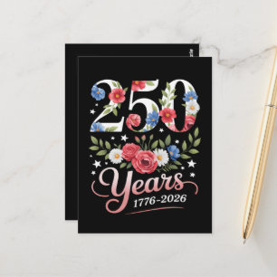 Floral 250th Anniversary 1776 2026 Postcard