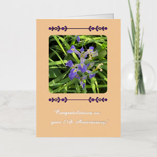 Floral 25th Anniversary, Foil Greeting Card