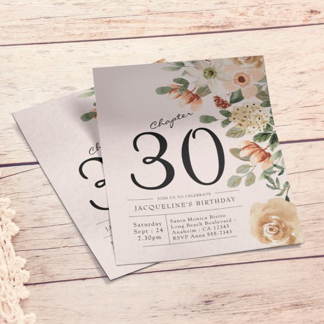 Floral 30th Birthday Budget Invitation Flyer (Creator Uploaded)