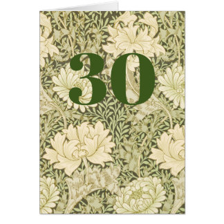 Floral 30th Birthday Folded Greeting Card