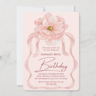 Floral 30th Birthday Invitation
