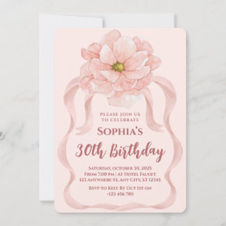 Floral 30th Birthday Invitation