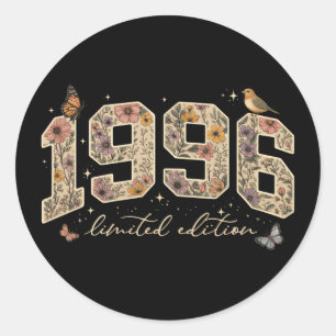 Floral 30th Birthday Limited Edition 1996 Classic Round Sticker