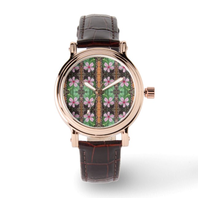  Floral 3D Photo-Art Pattern Timeless Elegance Watch (Front)