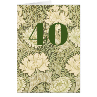 Floral 40th Birthday Folded Greeting Card