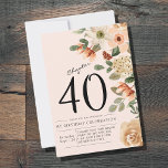 Floral 40th Birthday  Thank You Card<br><div class="desc">Say thank you to those who celebrated your 40th birthday with you. this vibrant design features colourful flowers with a modern twist. Every detail can be customised to create the perfect look for your event.</div>