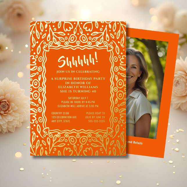 Floral 40th Custom Photo Surprise Birthday (Creator Uploaded)