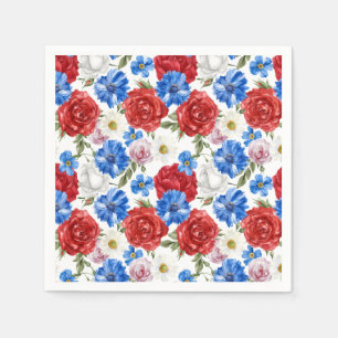 Floral 4th July Napkin