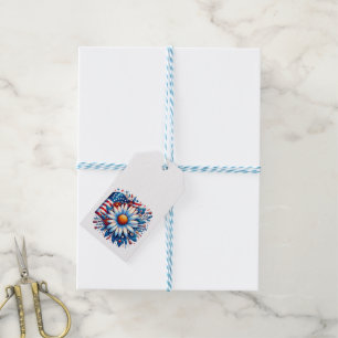 Floral 4th of July Gift Tags