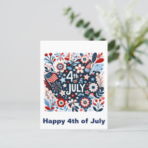 Floral 4th of July Postcard