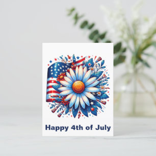 Floral 4th of July Postcard