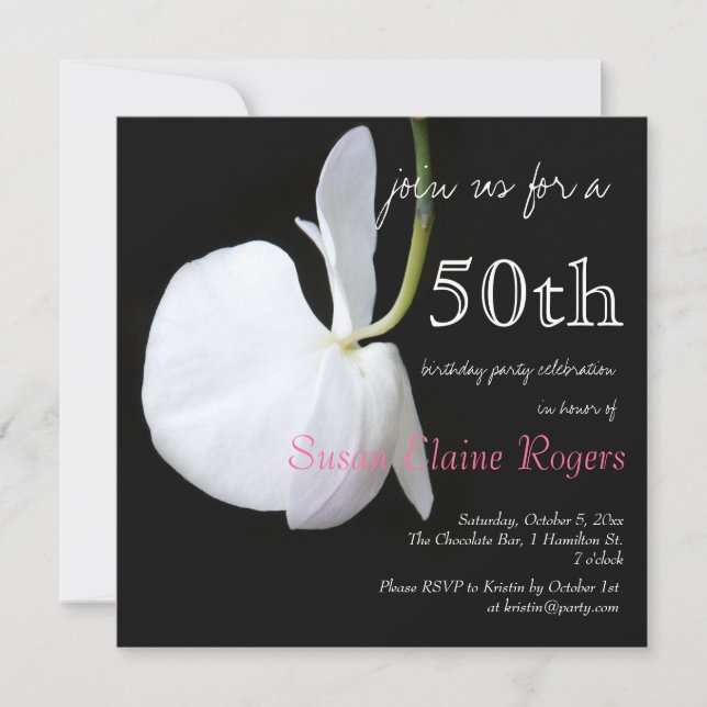 Floral 50th Birthday Invitation (Front)
