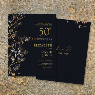 Floral 50th Wedding Anniversary Save The Date Postcard