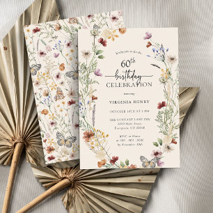 Floral 60th Birthday Invitation