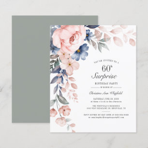 Floral 60th Birthday Party Invitation