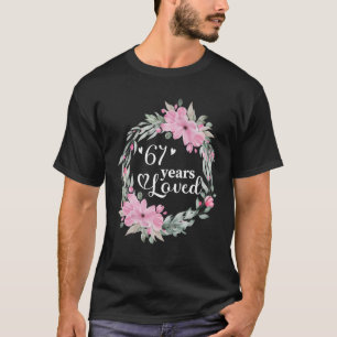 Floral 67 Years Old Bday Present Men Women 67th Bi T-Shirt