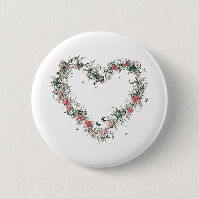 Floral 6 Cm Round Badge (Front)