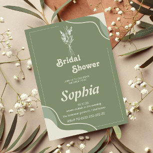 floral 70S RETRO groovy hippie BRIDAL SHOWER Invitation