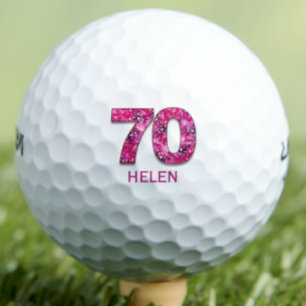 Floral 70th Gift for Sister – Peony Design Golf Balls