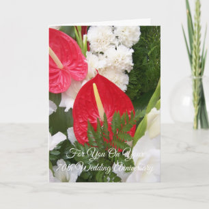Floral 70th Wedding Anniversary Card