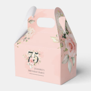 Floral 75th Birthday Any Age Floral Pink Greenery Favour Box