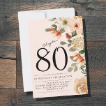 Floral 80th Birthday  Thank You Card<br><div class="desc">Say thank you to those who celebrated your 80th birthday with you. this vibrant design features colourful flowers with a modern twist. Every detail can be customised to create the perfect look for your event.</div>