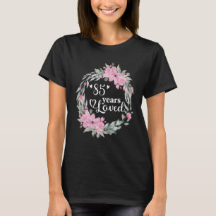 Floral 85 Years Old Bday Present Men Women 85th Bi T-Shirt