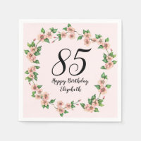 Floral 85th Birthday Pretty Blush Pink