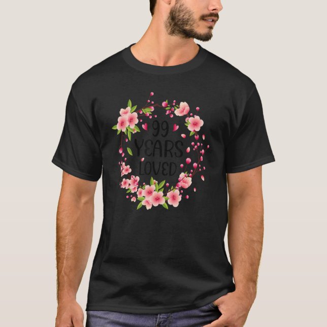 Floral 99 Years Old 99th Birthday Women 99 Years L T-Shirt (Front)