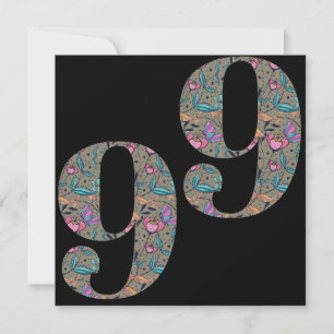 Floral 99th Birthday Custom Holiday Card