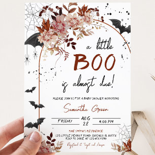 Floral A Little Boo Baby Shower Invitation