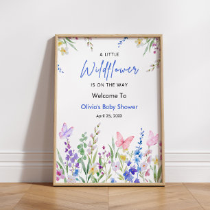 Floral A Little Wildflower Baby Shower Welcome Poster