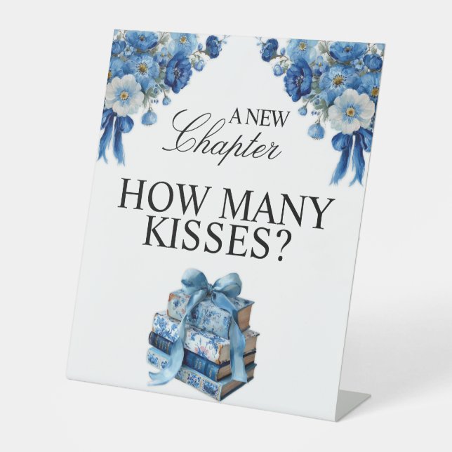 Floral A New Chapter Bridal Shower Tabletop Sign (Front)