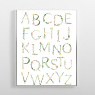 Floral ABC Alphabet Nursery Art Poster