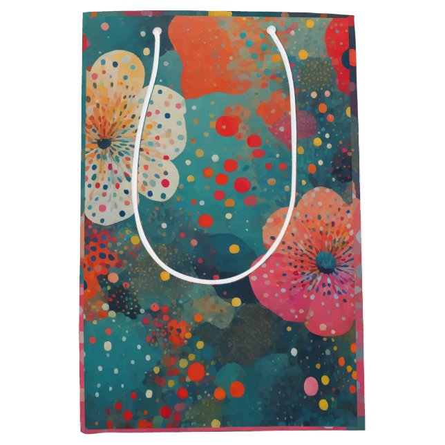 Floral abstract artwork medium gift bag (Front)
