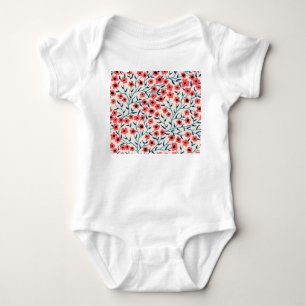 Floral Abstract: Blooming Vintage Pattern. Baby Bodysuit