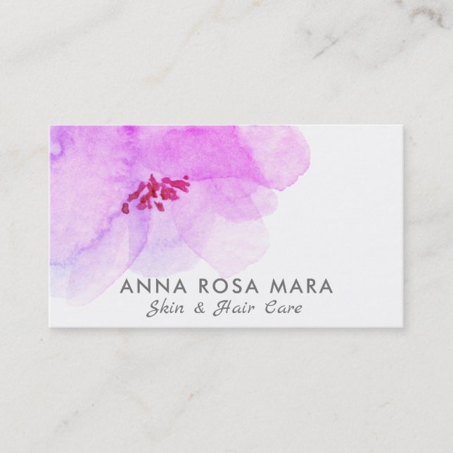 *~* Floral Abstract Bold Elegant Watercolor Business Card (Front)