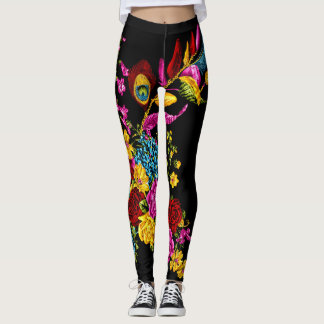 floral abstract colorful leggins leggings