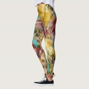 Floral Abstract Colourful Art Leggings