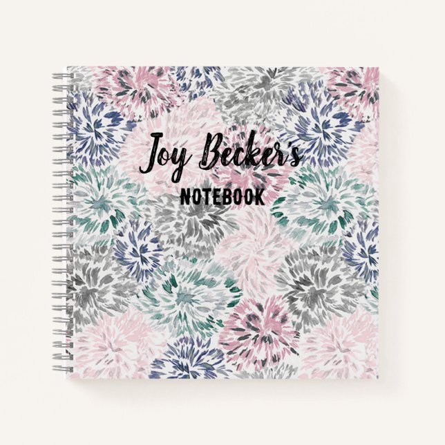 Floral Abstract Customisable  Notebook (Front)