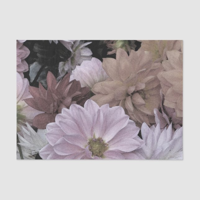 Floral Abstract Dahlia Garden Flowers Tissue Paper (Front)