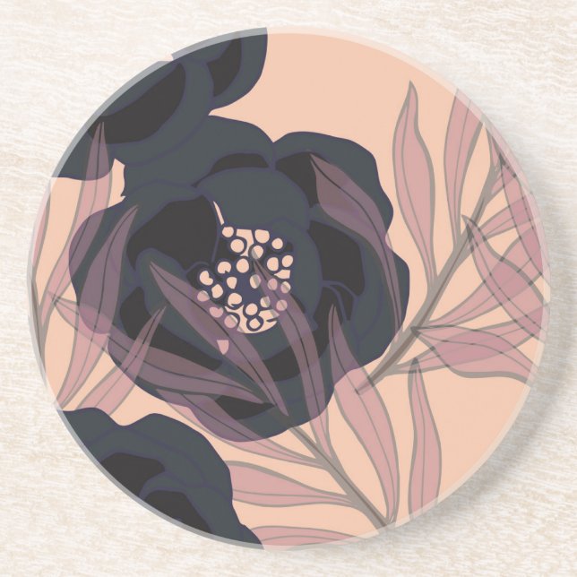 Floral abstract elegance, artistic background. coaster (Front)