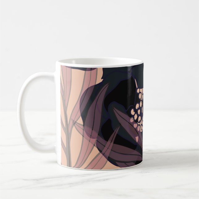 Floral abstract elegance, artistic background. coffee mug (Left)