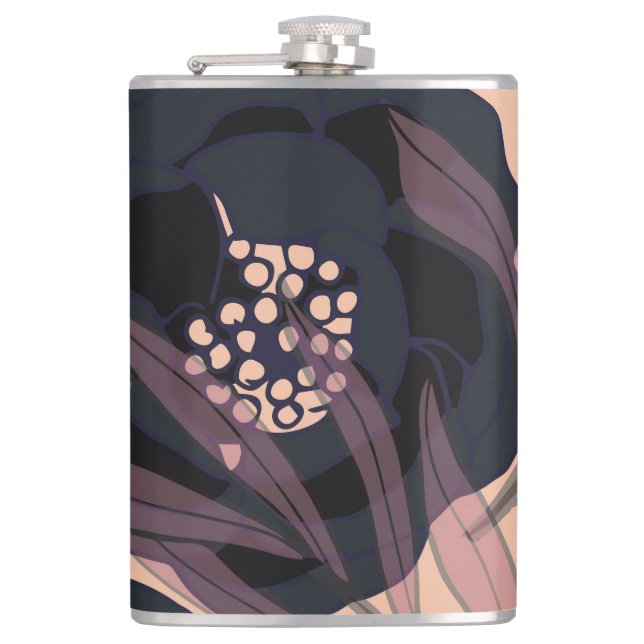 Floral abstract elegance, artistic background. hip flask (Front)