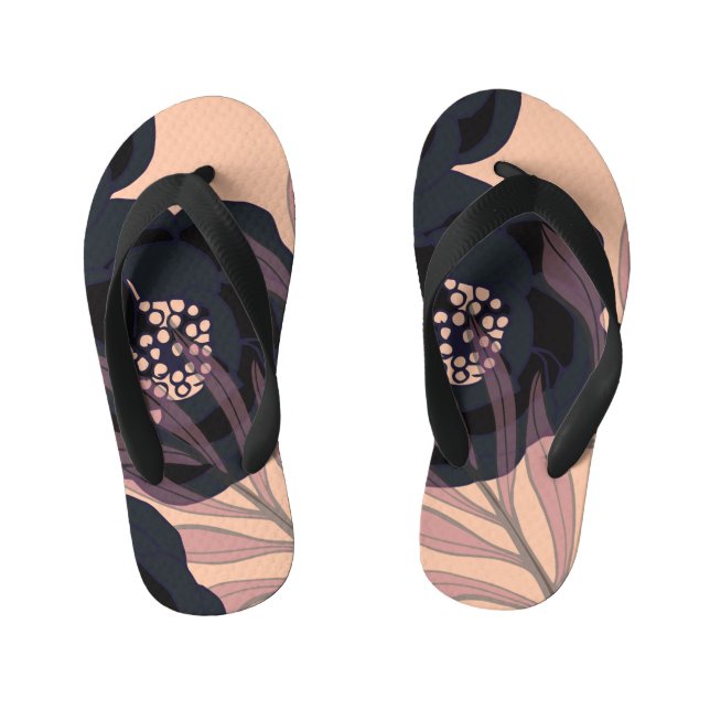Floral abstract elegance, artistic background. kid's thongs (Footbed)