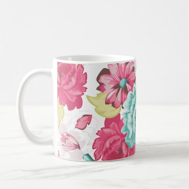 Floral Abstract Elegance Seamless Background. Coffee Mug (Left)